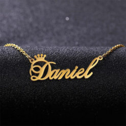 Gold Plated Crown Name Necklace for Women Online in Pakistan