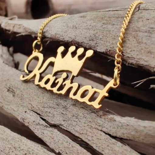 Crown Name Necklace for Your Girl Gift in Pakistan