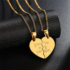 Golden Custom Name Broken Heart Necklace