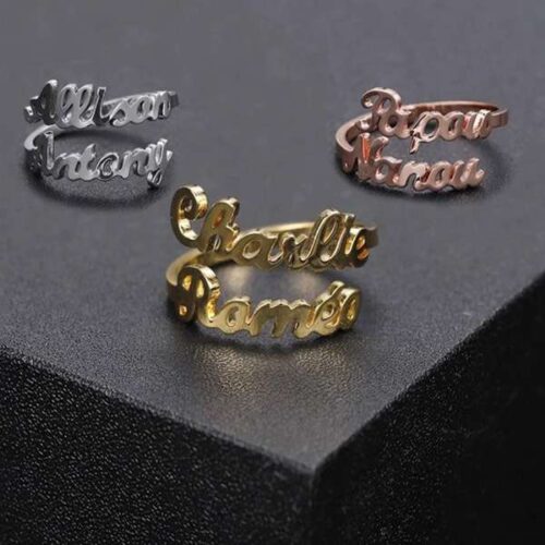 Double Name Rose Gold Ring Gifts Online in Pakistan