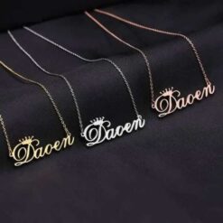 Rose Gold Crown Name Necklace Gifts Online in Pakistan