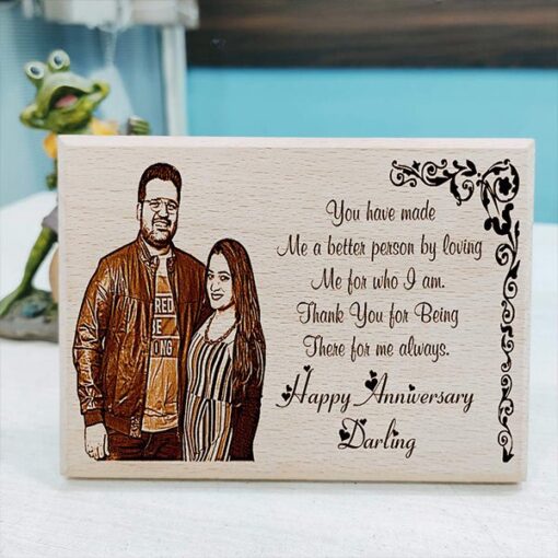 Anniversary wooden engraved photo frame online in Pakistan