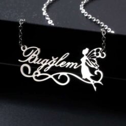 Custom Angle Fairy Name Necklace Gift ofr Her Store Online in Pakistan