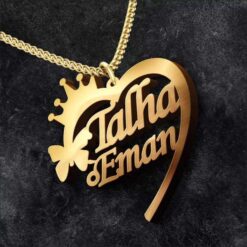 Custom Butterfly Heart Custom Necklace Gift Online in Pakistan