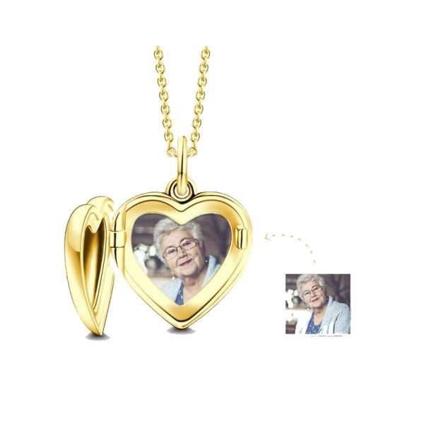 Gold Picture Heart Necklace Gift Shop in Pakistan