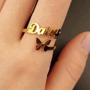 Butterfly Delicate Name Rings Gifts Online in Pakistan