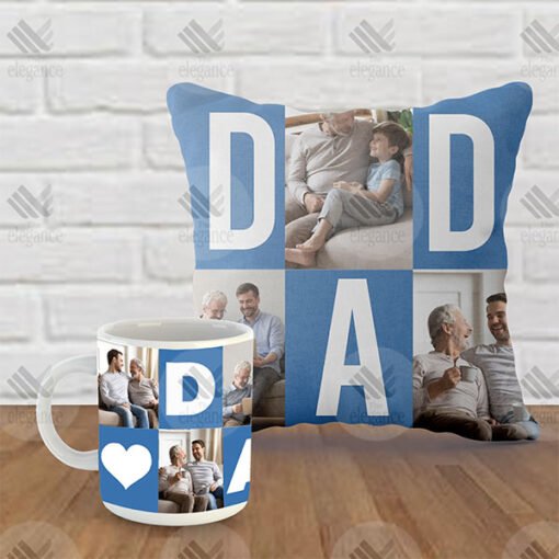 Dad Photo Collage Mug And Pillow Gifts Online in Pakistan