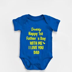 Fathers Day Blue Romper