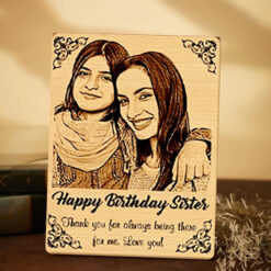 Happy Sister Wooden Engraved Photo Frame Gifts Online in Pakistan