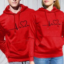 Heart beat hoodie for couple