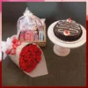 Cake and Bouquet with Chocolate Basket
