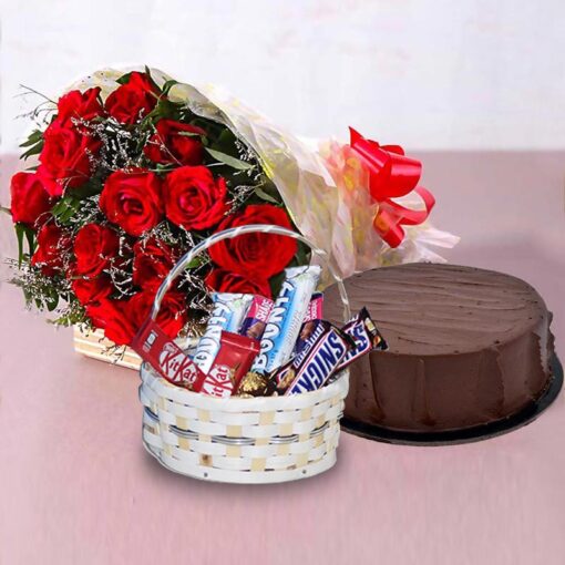 Cake-and-Bouquet-with-Chocolate-Basket-Gifts-Online-in-Pakistan