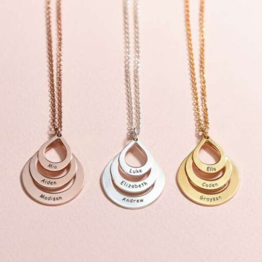 Rose Gold Engraved Necklace Drop Shaped Gifts Online in Pakistan