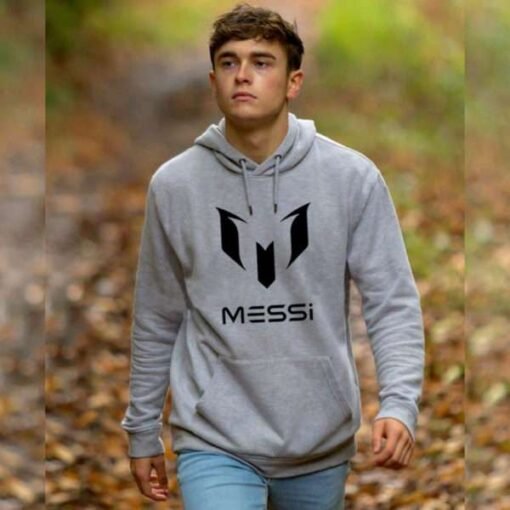 Leo Messi Hoodie Light Grey Gifts Online in Pakistan