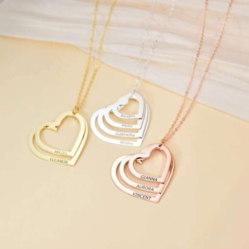 Multiple Layer Heart Name Necklace Gifts Online in Pakistan