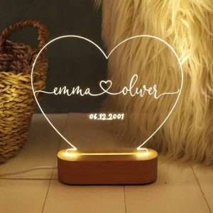 Customized Acrylic Heart LED Lamp Gifts Online in Pakistan