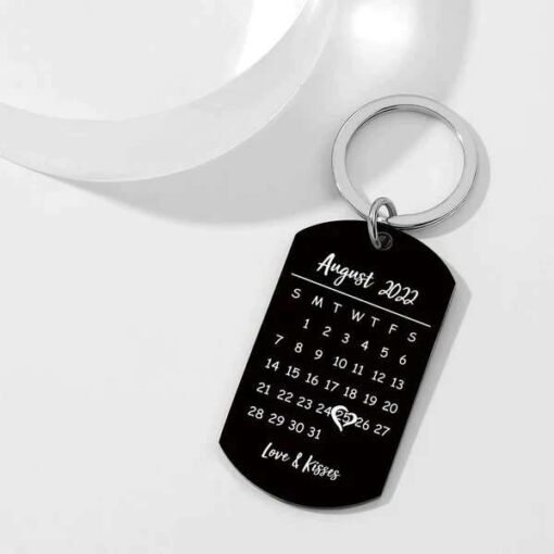 Personalized Tag Engraved Black Keychain Gifts Online in Pakistan