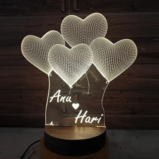 Send Peronalized 3D Heart Shaped Led Lamp Online Gifts in Pakistan