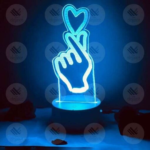 Finger Heart 3D Acrylic LED Lamp Gifts Online in Pakistan