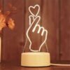 Finger Heart 3D Acrylic LED Lamp Gifts Online in Pakistan