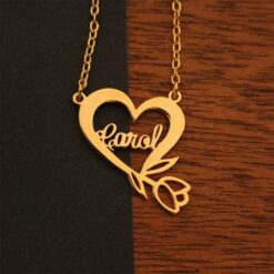 Heart with Flower Name Necklace For Her Gifts Online in Pakistan-ImResizer