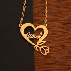 Heart with Flower Name Necklace For Her Gifts Online in Pakistan-ImResizer