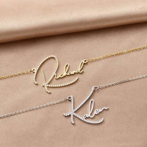 Diamond Signature Name Necklace Gifts Online in Pakistan