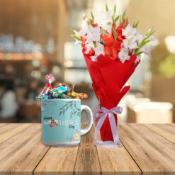 Customised Mug with Candies & Bouquet deal