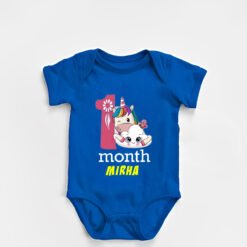 1st Month Blue Baby Romper