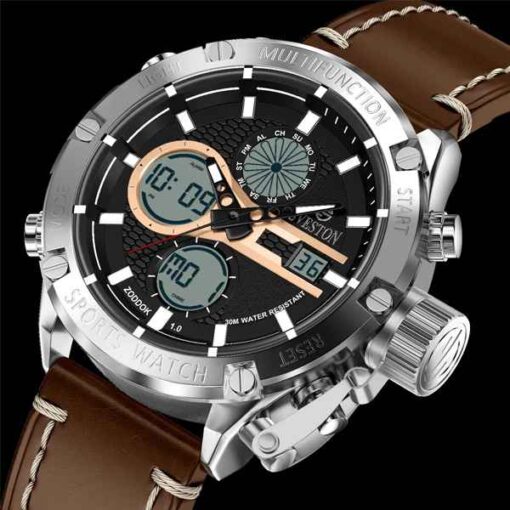 Buy Sveston Zoddok Sliver Black Brown Watch Online Gifts