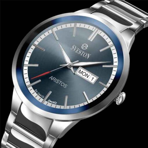 Buy Sveston Aristos Avanti Sliver Blue Watch for Man