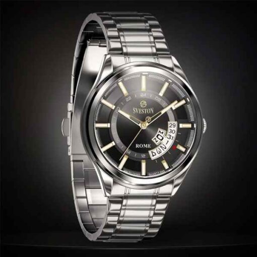 Buy Sveston Solano Sliver Black Watch for Man