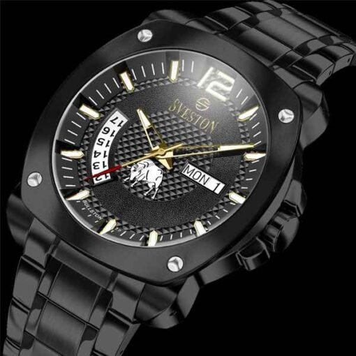 Sveston Bullston Matte Black Watch Gifts for Him