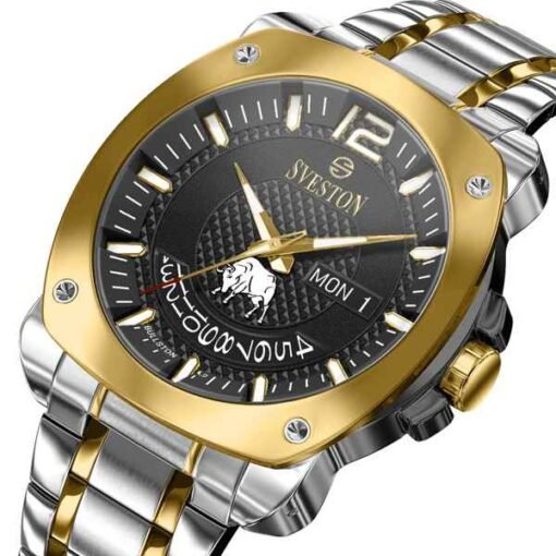 Sveston Bullston Sliver Gold Black Watch Premium Gifts