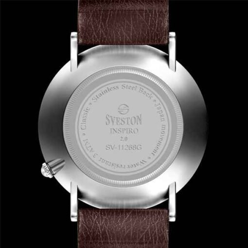 Sveston Inspiro Maroon and Sliver Leather Watch Gifts