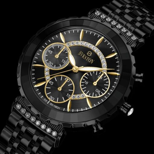 Sveston Schuyler Black Stone Watch Gifts for Her