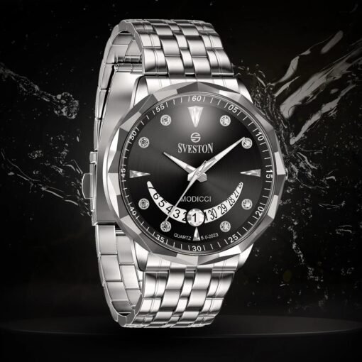 Buy Sveston Modicci Sliver Black Watch Online Gifts for Him