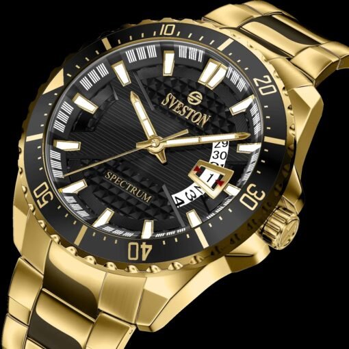 Buy Sveston Spectrum Golden Black Watch Online Gifts