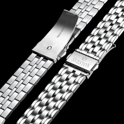 Sveston Modicci Sliver Black Watch Belt Gifts