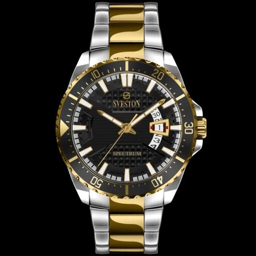 Sveston Spectrum Sliver Golden Black Watch Gifts for Him